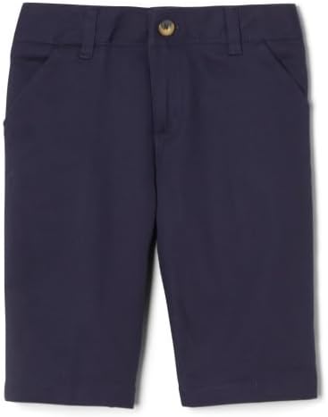 French Toast Girls' Adjustable Waist Twill Bermuda Shorts Navy